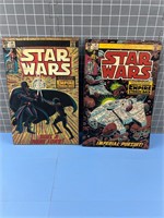 2X STAR WARS METAL HANGING TIN SIGNS