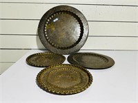 (4) Brass Decorative Trays