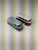(2) Vintage Wiking HO Scale VW Micro Buses