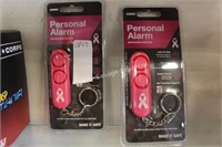 2- key ring personal dual siren alarms (display