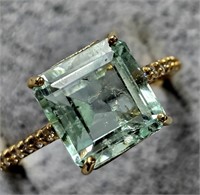 $6355 10K  Natural Colombia Emerald(4ct) Diamond(0