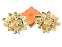 Hermes Smiling Sun Clip On Earrings