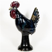 W.A. Flower Folk Art Painted Pottery Rooster