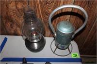 railroad lamp and oil lamp