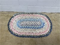 Multicolor Oval Braided Rug