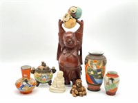 Buddha Figures and Miniature Vases - 8” and