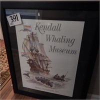 "KENDALL WHALING MUSEUM" FRAMED POSTER 27 X 34