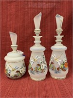 3 pc Bristol dresser jar set