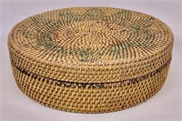 Sweet grass sewing basket, round top has