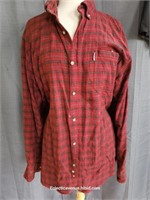 Vintage Carhartt Men's Red Plaid Flannel Shirt LG
