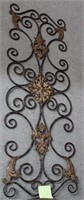 Scrolled metal wall art w/ Fleur de Lis pattern