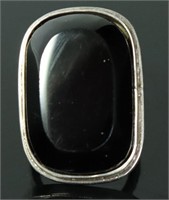 STERLING SILVER BLACK ONYX RING  SIZE 6.75