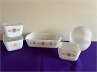 Pyrex Town & Country Fridgie Set + 2 Bowls