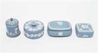 Wedgwood Blue & White Jasperware Trinket Boxes, 4