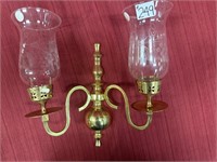 Brass Wall Sconce with Glass Globes,