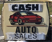 Cash Auto Sales Advertisement Sign. Measures 60in