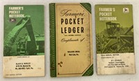 3 JD Pocket Ledgers,1960's