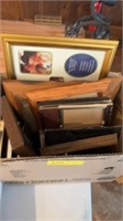 BOX OF ASSORTED FRAMES, POSTERS AND CALENDARS