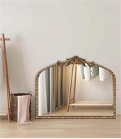 Baroque Arched Mirror for Living Room Wall, 36" X