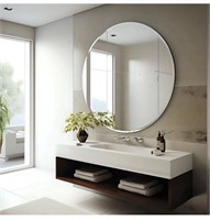 USHOWER 30" Round Frameless Wall Mirror with