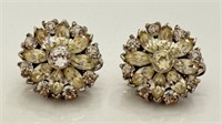 BEAUTIFUL VINTAGE JOMAZ SIGNED RHINESTONE EARRINGS