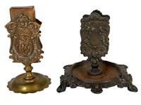 2 Tabletop Match Box Holders: both are ornate and