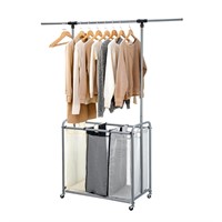 Yorking Laundry Sorter Cart with Hanging Clothes R