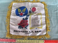 Vintage Army Air Corps Souvenir Silk Pillow Case