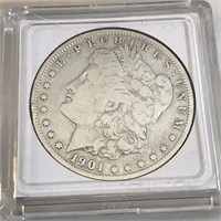 1901-O Morgan Silver Dollar in Case