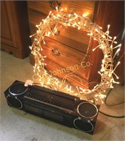 LIGHT WREATH & DUAL/DUB PORTABLE CASSETTE PLAYER