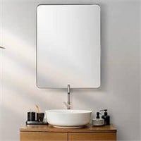 Silver Brushed Nickel Bathroom Mirror