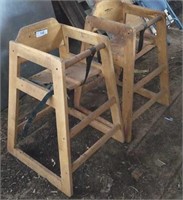 PAIR WOODEN CHILDS HIGH CHAIRS
