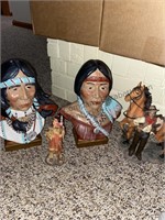 ceramic Native American bust and more