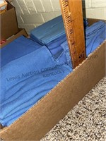 Box of blue shop towels