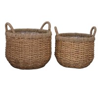 allen + roth 2-Pack Brown Wicker Indoor Planter