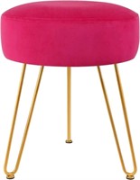 New Footstool Velvet Round Footrest Ottoman Modern