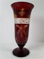 Czech Ruby Glass Vase