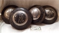 Set of 4 vintage hubcaps