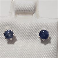 Silver Sapphire(0.4ct) Earrings
