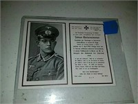 WWII German Funeral Card