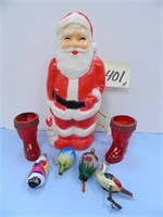 Vintage Plastic Santa Claus Light, (2) Plastic -
