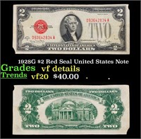 1928G $2 Red Seal United States Note Grades vf det