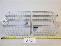 4 Rectangular Wire Baskets with Liners