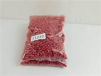 8mm Faux Pearl Beads - 2 Huge Bags - Red