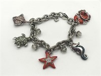 Rare Brighton Aquatic Sea Life Charm Bracelet