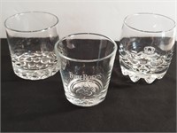 3pc Whiskey Rocks Glasses Crown Royal, Three