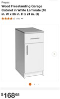 Freestanding Cabinet-White w/Grey Top