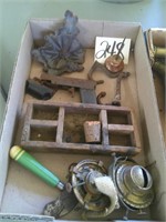 Small Wood Organizer Box / Funnel Lot