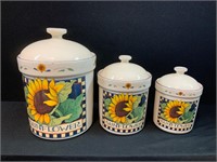 Susan Winget Sunflower Ceramic Cannisters