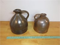 (2) Antique Jugs **1 has small chip on spout**